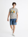 Celio Šedé pánské tričko Celio The Simpsons