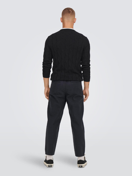 ONLY & SONS Tmavě modré zkrácené chino kalhoty ONLY & SONS Dew
