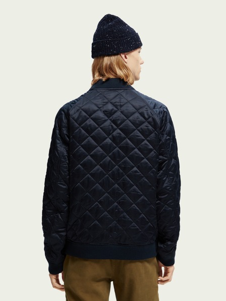 Scotch & Soda Tmavě modrá pánská vzorovaná bunda Scotch & Soda