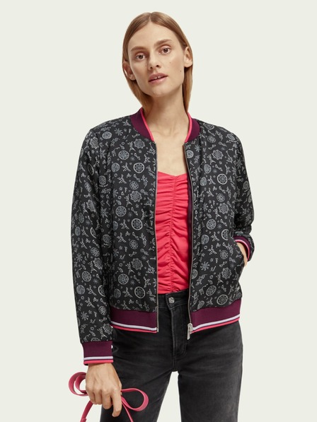 Scotch & Soda Fialová dámská vzorovaná oboustranná bunda Scotch & Soda