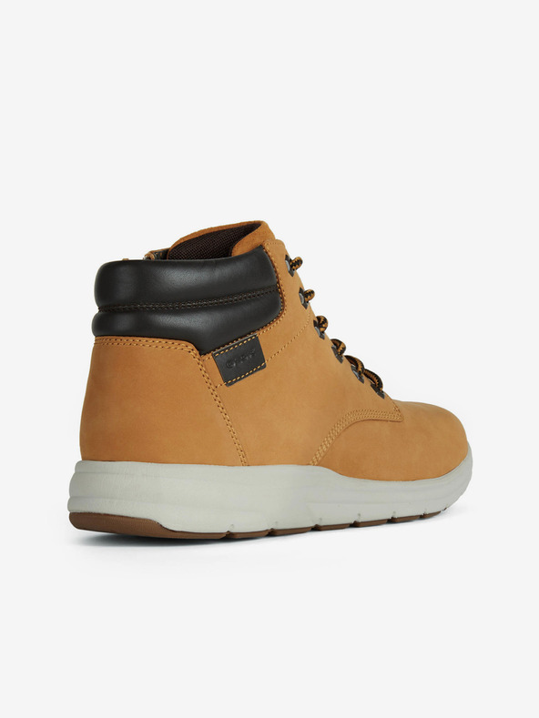 Geox Světle hnědé pánské kotníkové kožené boty Geox Hallson