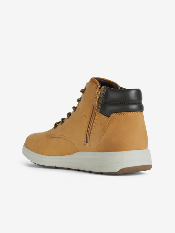 Geox Světle hnědé pánské kotníkové kožené boty Geox Hallson