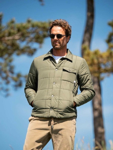 Brakeburn Khaki pánská lehká košilová bunda Brakeburn