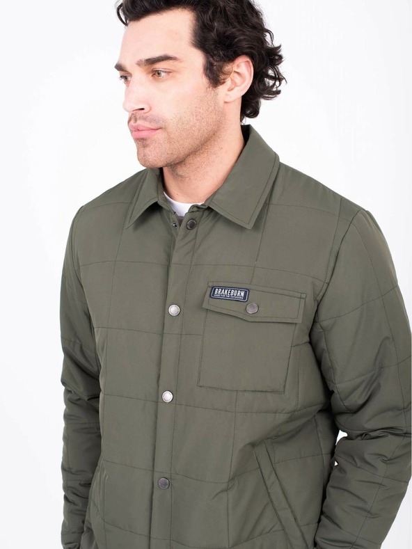 Brakeburn Khaki pánská lehká košilová bunda Brakeburn