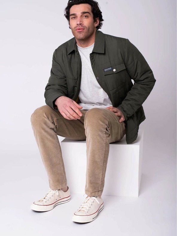 Brakeburn Khaki pánská lehká košilová bunda Brakeburn
