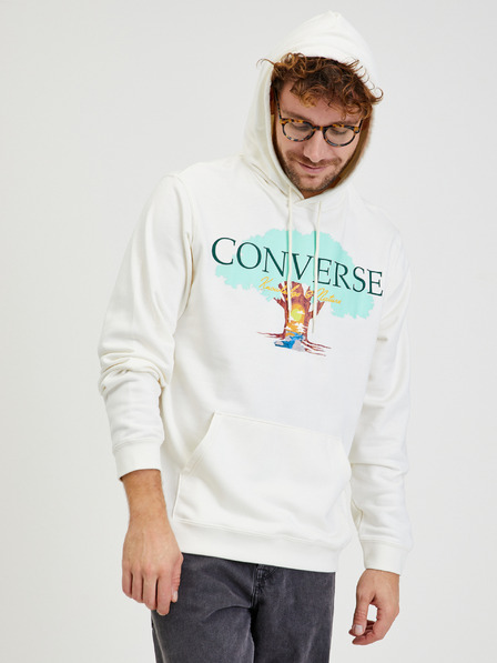 Converse Krémová pánská mikina s kapucí Converse