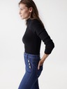 Salsa Jeans Černý dámský žebrovaný svetr Salsa Jeans Austria