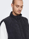 ONLY & SONS Tmavě modrá pánská manšestrová vesta ONLY & SONS Cash