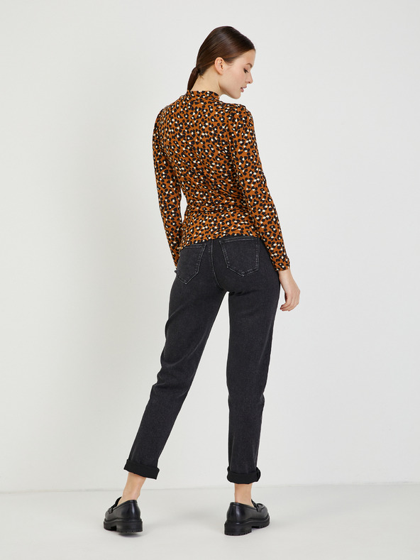 Orsay Hnědé dámské vzorované tričko ORSAY Paisy