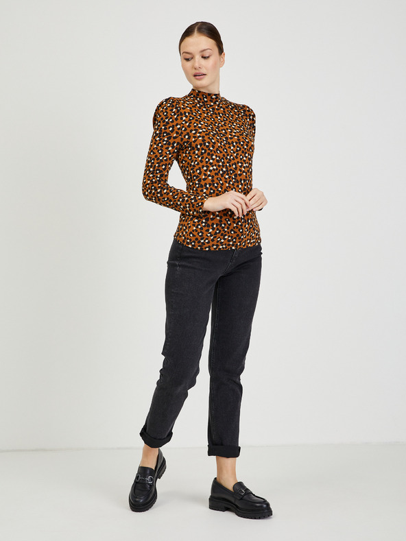 Orsay Hnědé dámské vzorované tričko ORSAY Paisy