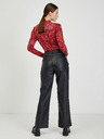 Orsay Červené dámské vzorované tričko s dlouhým rukávem ORSAY Paisy