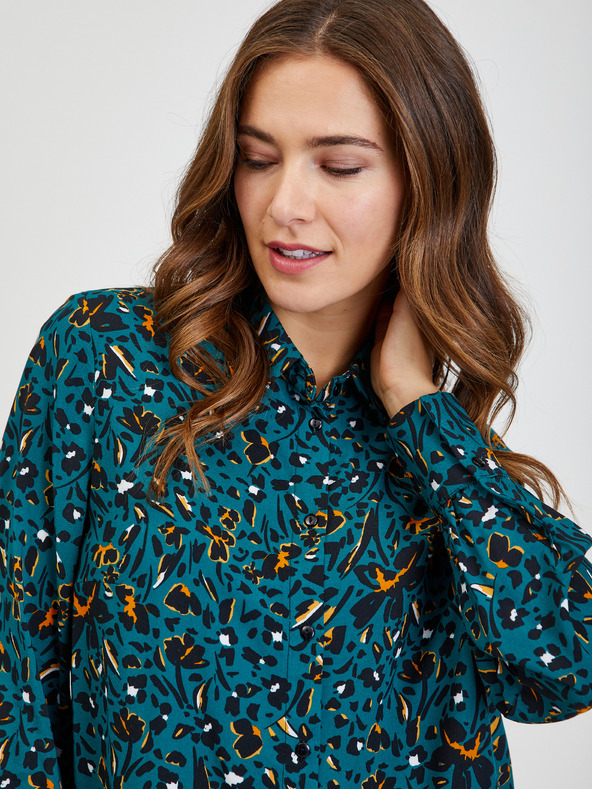 Orsay Petrolejová dámská vzorovaná košile ORSAY