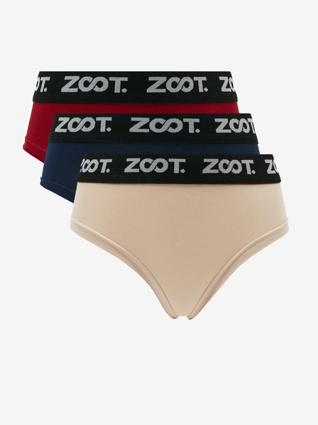 ZOOT.lab Sada tří dámských kalhotek v červené, modré a béžové barvě ZOOT.lab