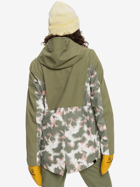 Roxy Khaki dámská zimní vzorovaná bunda Roxy Stated