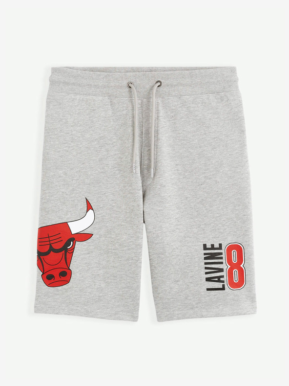 Celio Šedé pánské teplákové kraťasy Celio NBA Chicago Bulls