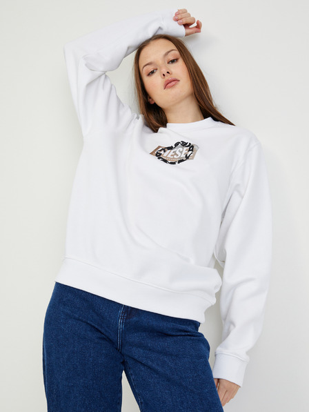 Diesel Bílá dámská oversize mikina Diesel Felpa
