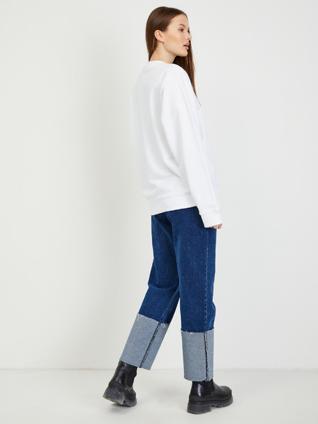 Diesel Bílá dámská oversize mikina Diesel Felpa