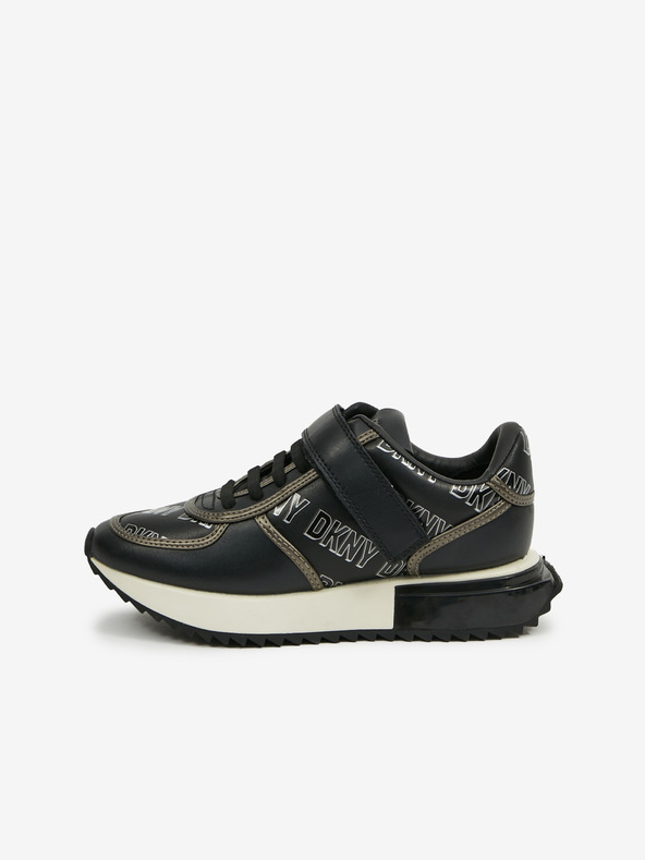DKNY Černé dámské vzorované kožené tenisky DKNY