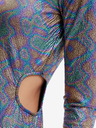Desigual Růžovo-zelené dámské metalické pouzdrové šaty s průstřihy Desigual Luna