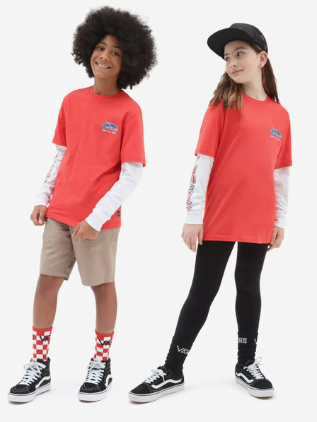 Vans Bílo-červené dětské tričko VANS