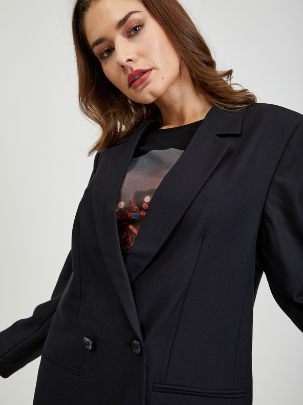 Tom Tailor Denim Černé dámské volné sako Tom Tailor Denim