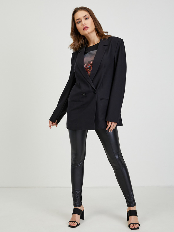 Tom Tailor Denim Černé dámské volné sako Tom Tailor Denim