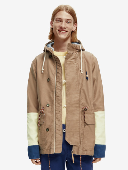 Scotch & Soda Světle hnědá pánská parka s kapucí Scotch & Soda