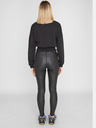 Noisy May Černé koženkové skinny fit kalhoty Noisy May Callie
