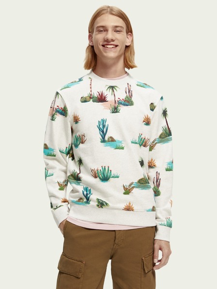 Scotch & Soda Béžová pánská vzorovaná mikina Scotch & Soda