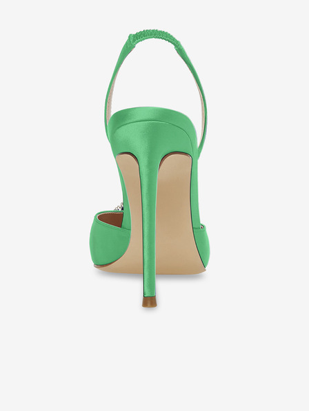 Steve Madden Zelené saténové lodičky na vysokém podpatku Steve Madden Vionnet
