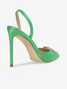 Steve Madden Zelené saténové lodičky na vysokém podpatku Steve Madden Vionnet