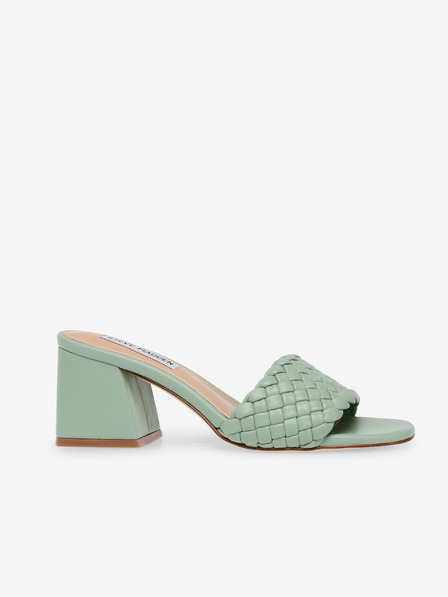 Steve Madden Světle zelené dámské pantofle na širokém podpatku Steve Madden Aspyn