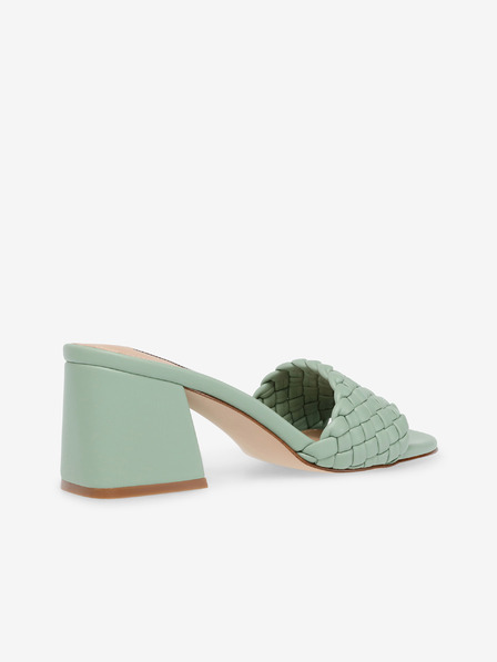 Steve Madden Světle zelené dámské pantofle na širokém podpatku Steve Madden Aspyn
