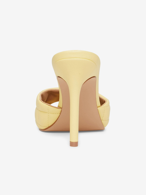 Steve Madden Světle žluté dámské pantofle na vysokém podpatku Steve Madden Signify