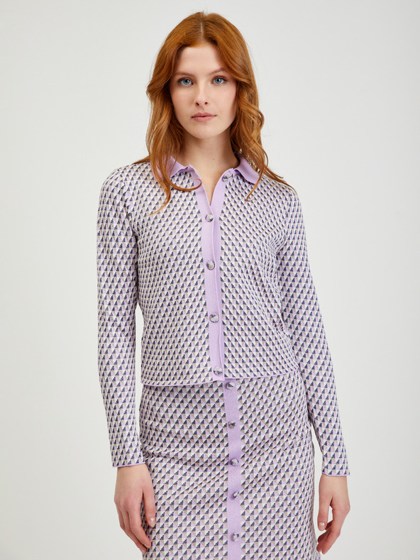 Orsay Světle fialový dámský vzorovaný kardigan ORSAY