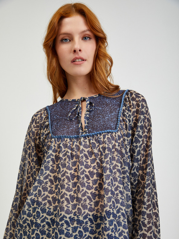 Orsay Tmavě modrá dámská vzorovaná halenka ORSAY