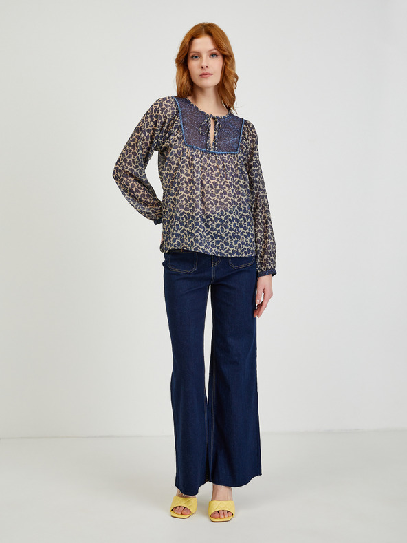 Orsay Tmavě modrá dámská vzorovaná halenka ORSAY