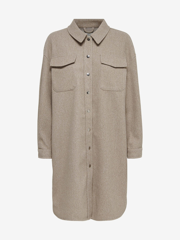 ONLY Béžový dámský lehký košilový kabát ONLY Elaine