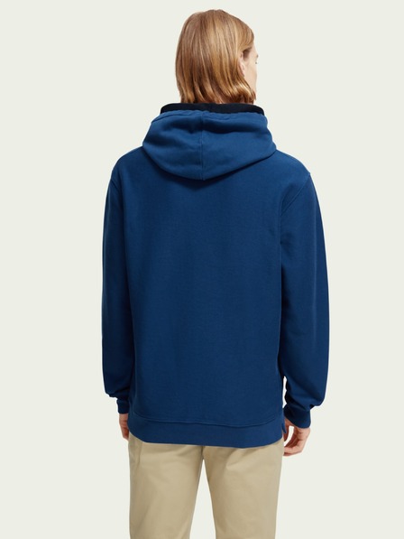 Scotch & Soda Tmavě modrá pánská mikina s kapucí Scotch & Soda