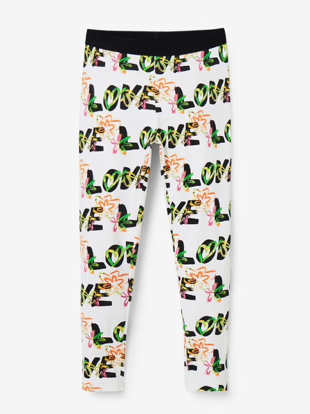 Desigual Bílé holčičí vzorované legíny Desigual Garden