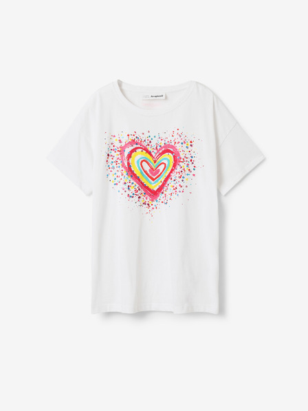 Desigual Bílé holčičí tričko Desigual Heart