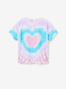 Desigual Bílo-fialové holčičí batikované tričko Desigual Hippie