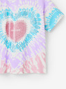 Desigual Bílo-fialové holčičí batikované tričko Desigual Hippie