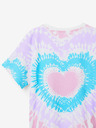 Desigual Bílo-fialové holčičí batikované tričko Desigual Hippie