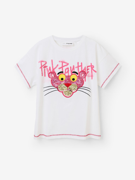 Desigual Bílé holčičí tričko Desigual Pink Panther