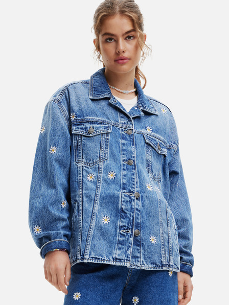 Desigual Modrá dámská vzorovaná džínová bunda Desigual Aramis