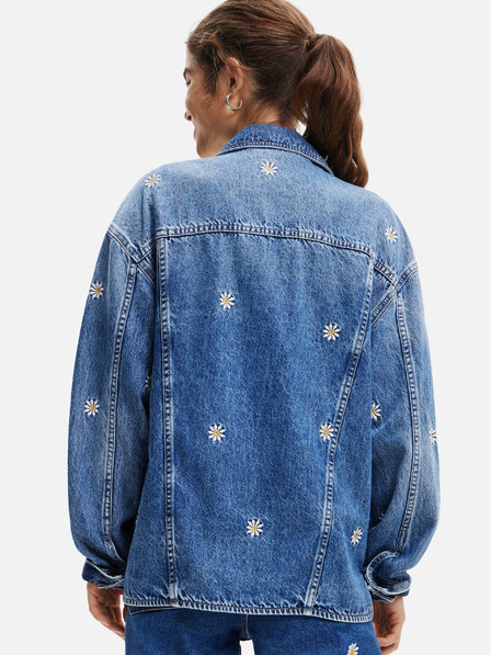 Desigual Modrá dámská vzorovaná džínová bunda Desigual Aramis