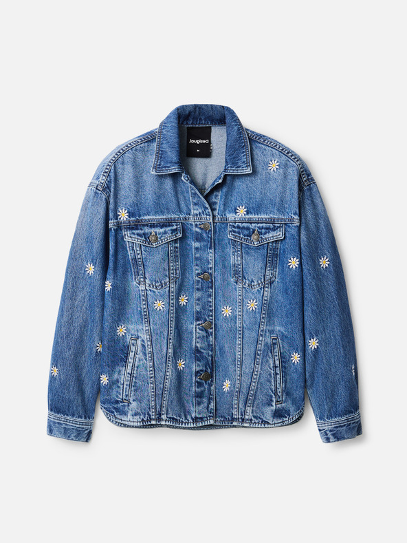 Desigual Modrá dámská vzorovaná džínová bunda Desigual Aramis