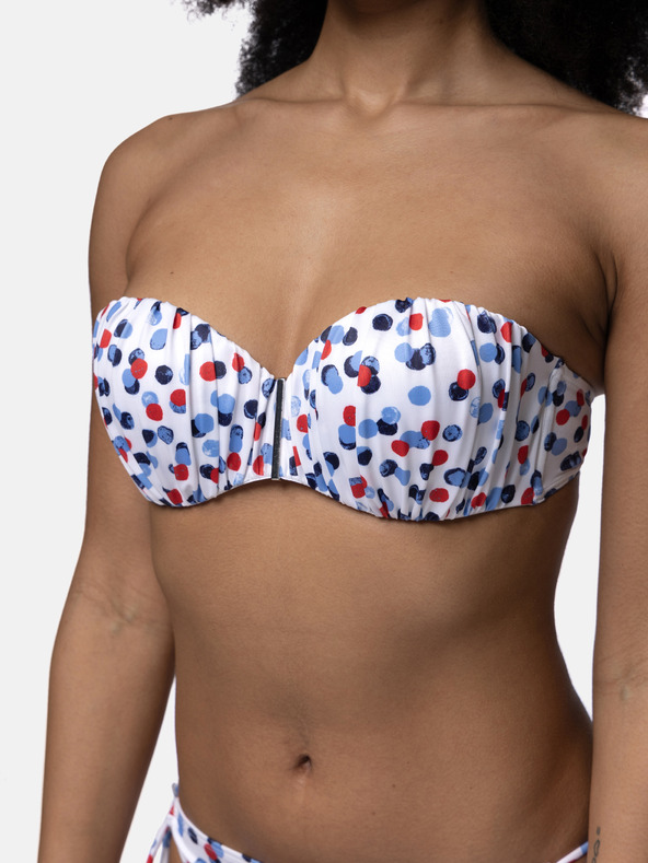 DORINA Bílý dámský puntíkovaný vrchní díl plavek DORINA Antibes