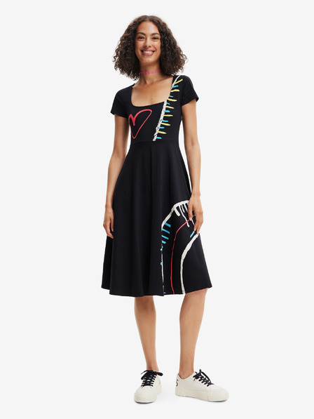 Desigual Černé dámské šaty Desigual Lisa